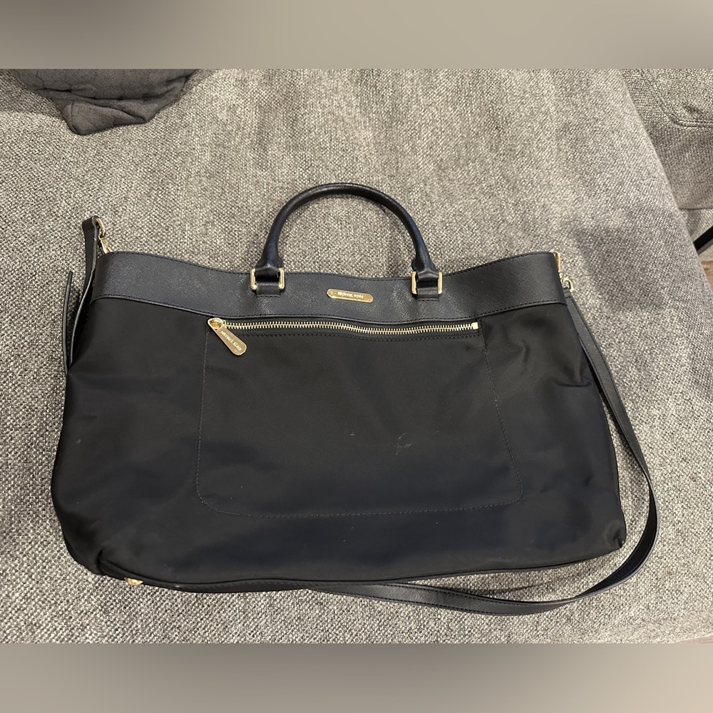 Michael Kors vinyl crossbody tote purse.